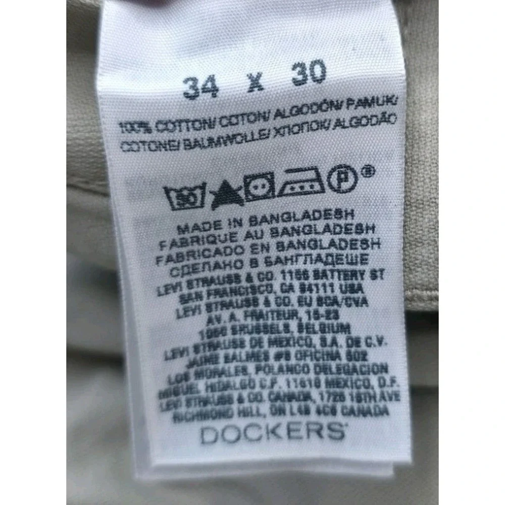 Dockers D3 Cargo Pants Mens 34x30 Classic Fit Khaki Utility Casual Dadcore